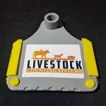 LCS ear tag attached to a cow for livestock identification